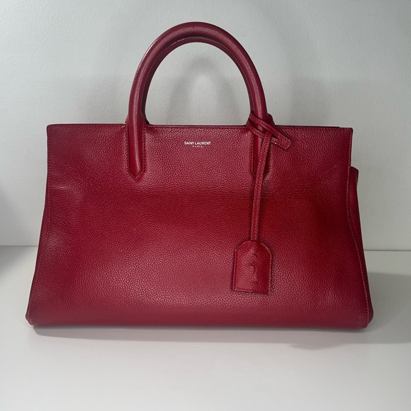 Saint Laurent YSL Small Cabas Rive Gauche 2Way Top Handle Tote Bag Purse - Picture 9 of 17